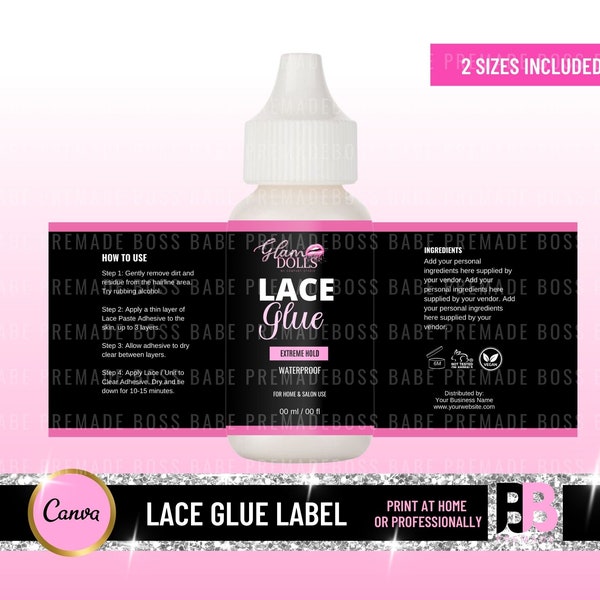 LACE GLUE LABEL, Hair wig label, hair glue label, hair extension labels, Glue Bond, Lace Bond