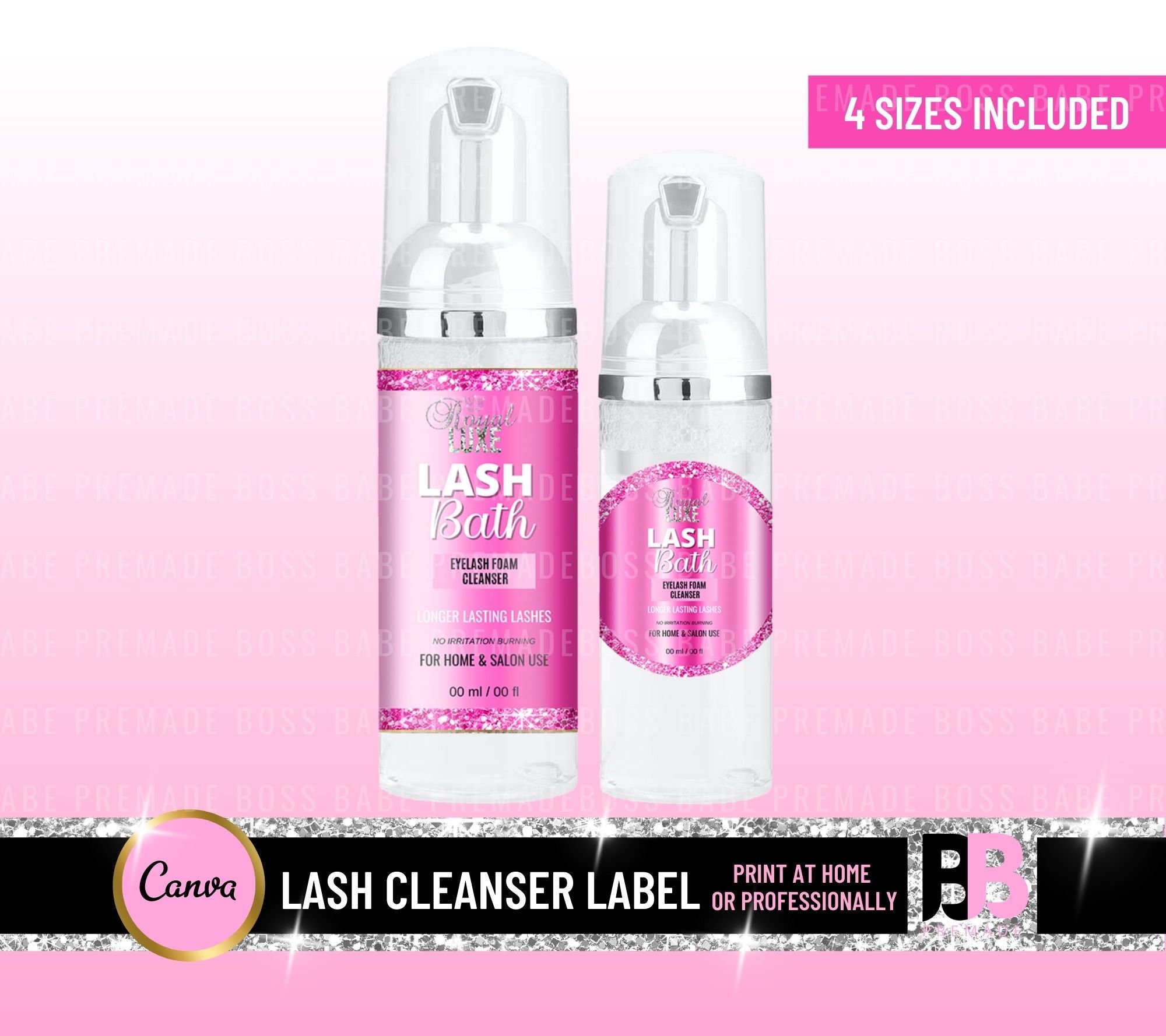 DIY LASH LABELS, lash cleanser,lash shampoo, lash labels, lash tech, clean lashes, boss babe premade lash template, private label