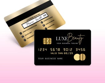 Gold Collection Business Card Template: Credit, Appointment, Loyalty