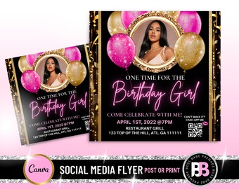 Happy Birthday Flyer Etsy France