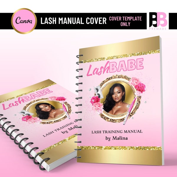 PLR ResellDiy LASH TRAINING Cover premade template design in canva, eyelash training e-book, lash tech, cover template only, no prints
