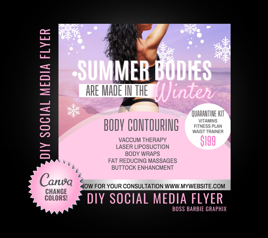 DIY BODY CONTOURING Flyer Esthetician Flyer Spa Flyer Etsy