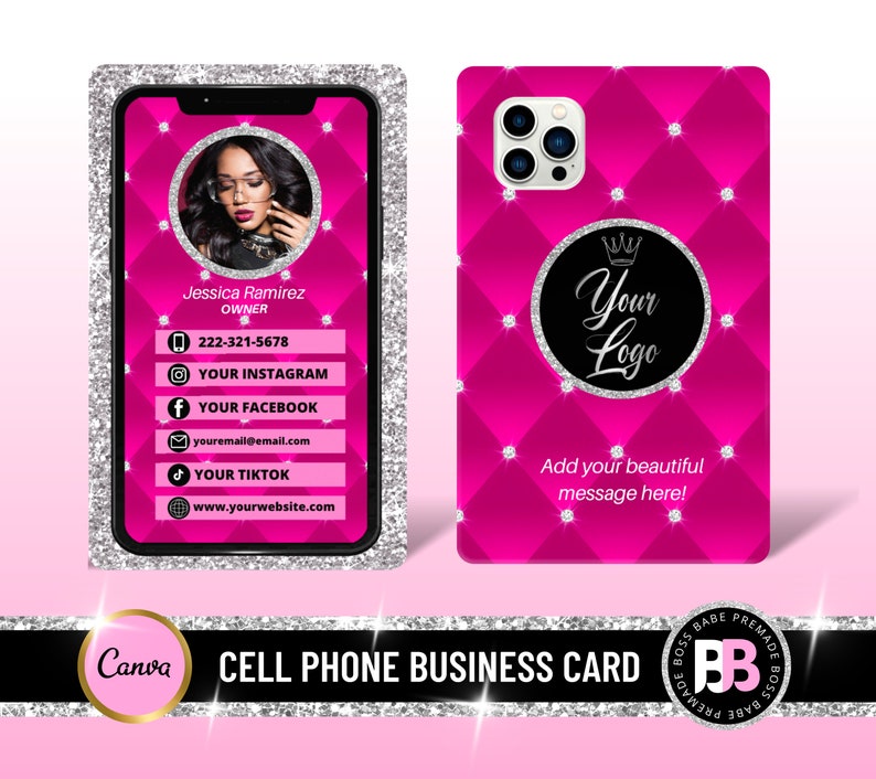 Cell Phone Business Card Business Card Diy Business Card Etsy