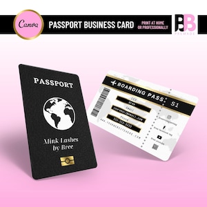 PLR ResellDIY PASSPORT BUSINESS Cards, Boarding pass business cards , Travel Style business cards  Boarding Pass Business Cards