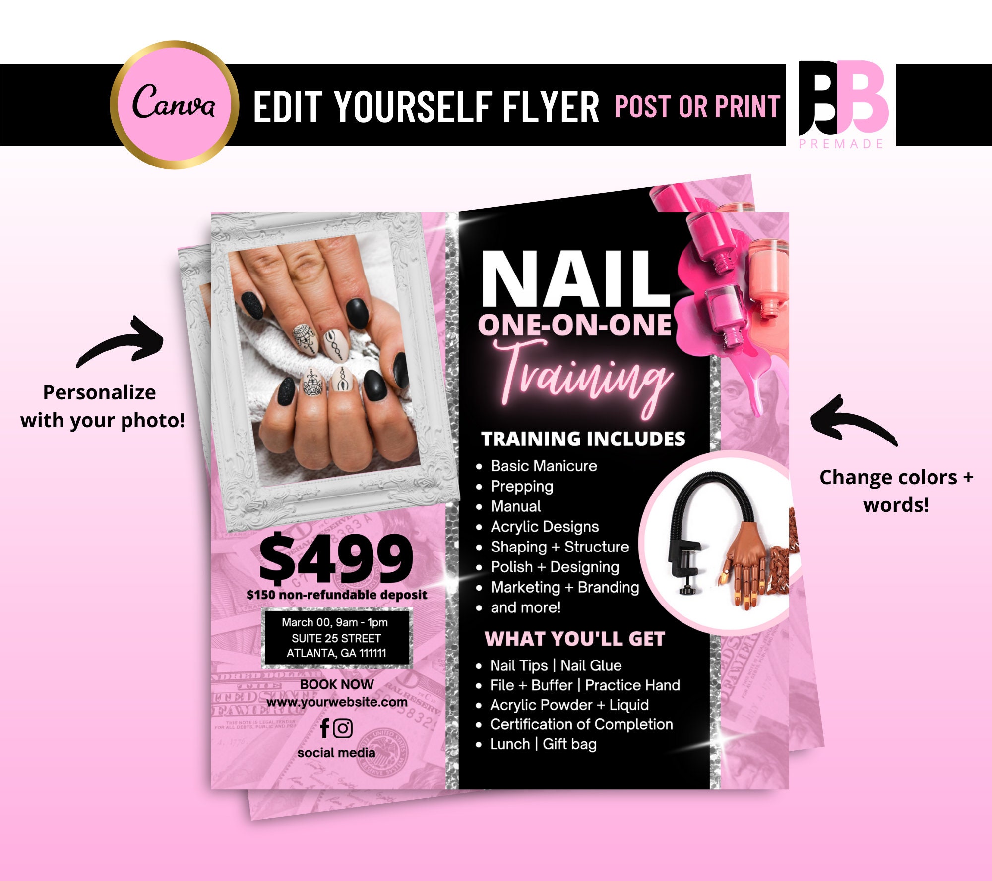 NAIL TRAINING FLYER Nail Tech Esthetician Flyer Spa Flyer Etsy Canada