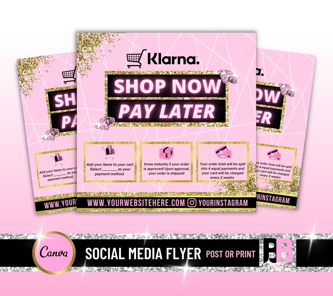 Installment Flyer Afterpay Klarna Quadpay Sezzle Social Etsy