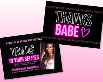 Neon Thank you card