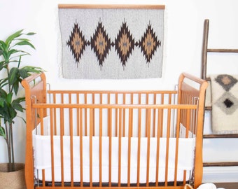 Eco-Friendly American Walnut Wood Rug Quilt Hanger (Knobless) and Wall Hanging Hand-woven in Ukraine