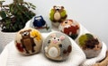 Fluff Ewes "Hedgehog & Homies" Woodland Themed 100% Premium Wool Dryer Balls, 6-pack, Natural Fabric Softener, Eco-Friendly