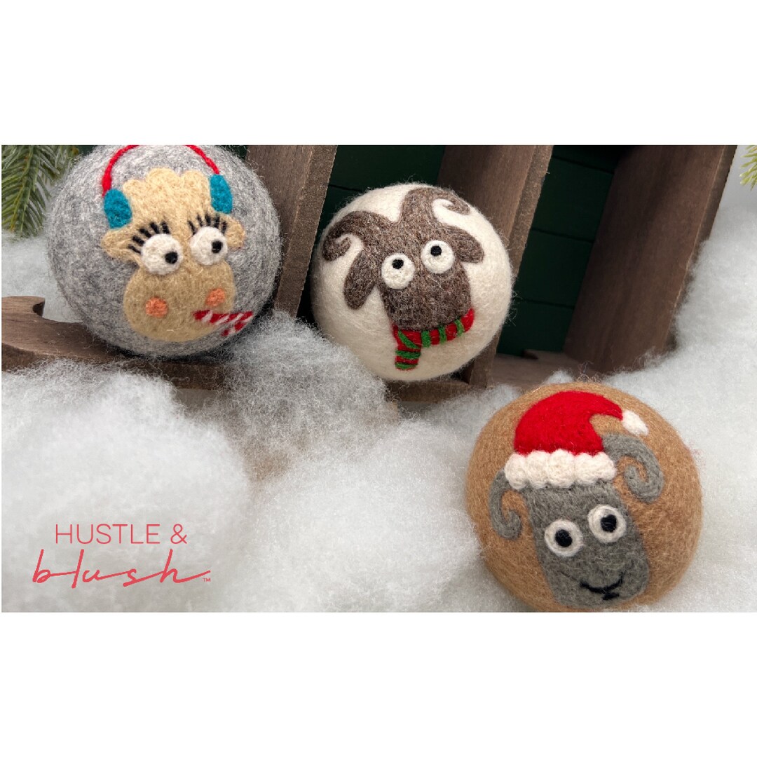 Fluff Ewes Premium XL Dryer Balls sheep in Heavenly Peace 3 Pack