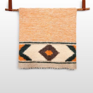 Handmade Organic Natural 100% Sheep Wool Woven Statement Blanket Bed Covering Bedspread Duvet
