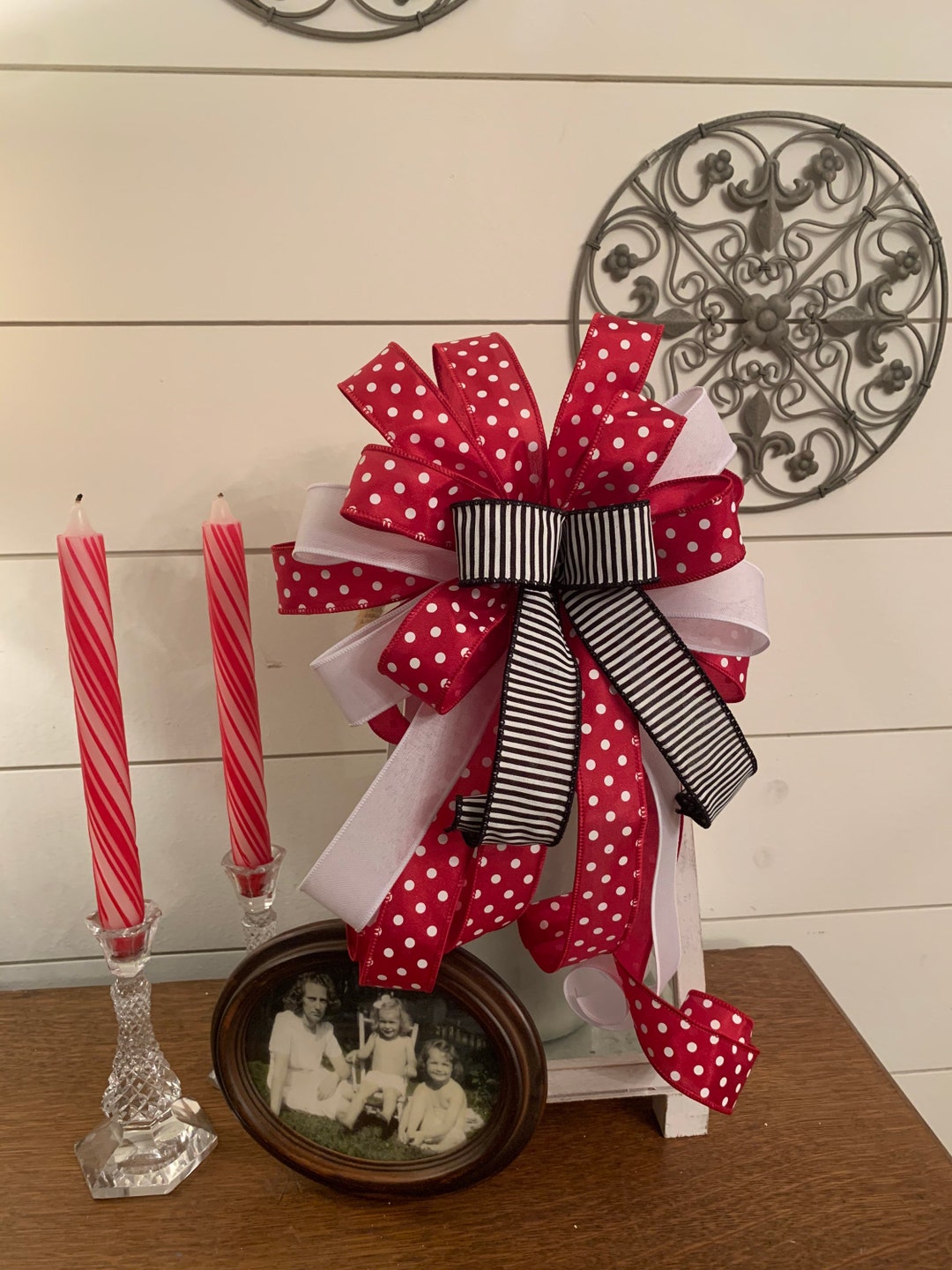 UGA Red Black and White Bow Team Color Spirit Decor Etsy