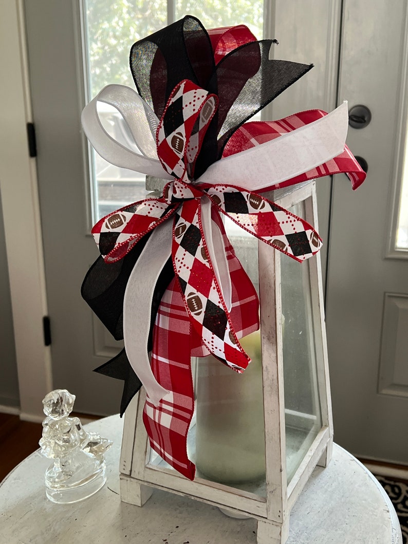 UGA Bow for Wreath, Georgia Bulldogs Decoration, Mailbox Ribbon for ...