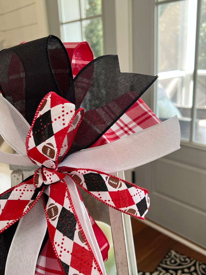 UGA Bow for Wreath, Georgia Bulldogs Decoration, Mailbox Ribbon for ...