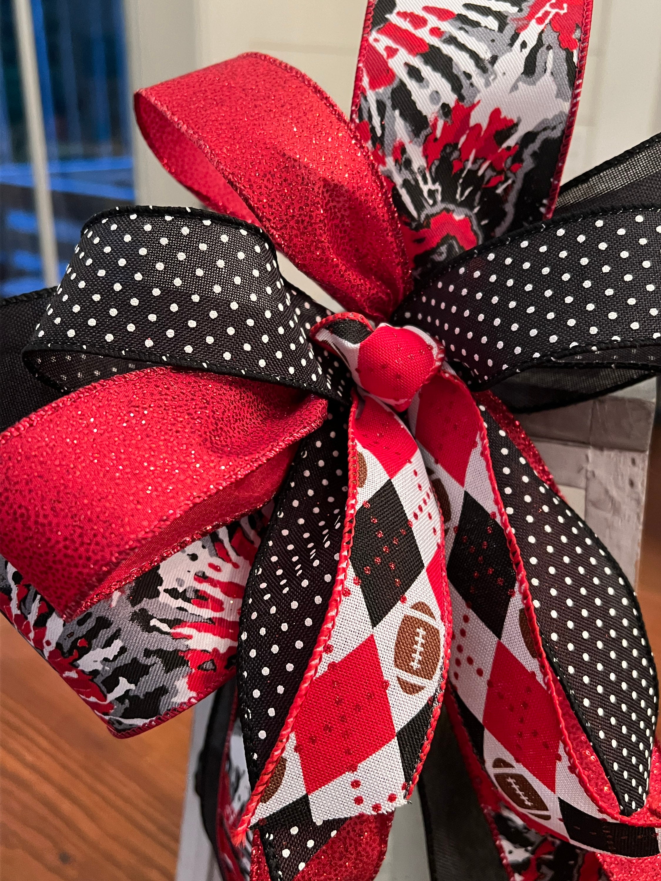 UGA Bow for Wreath, Georgia Bulldogs Decoration, Mailbox Ribbon for ...