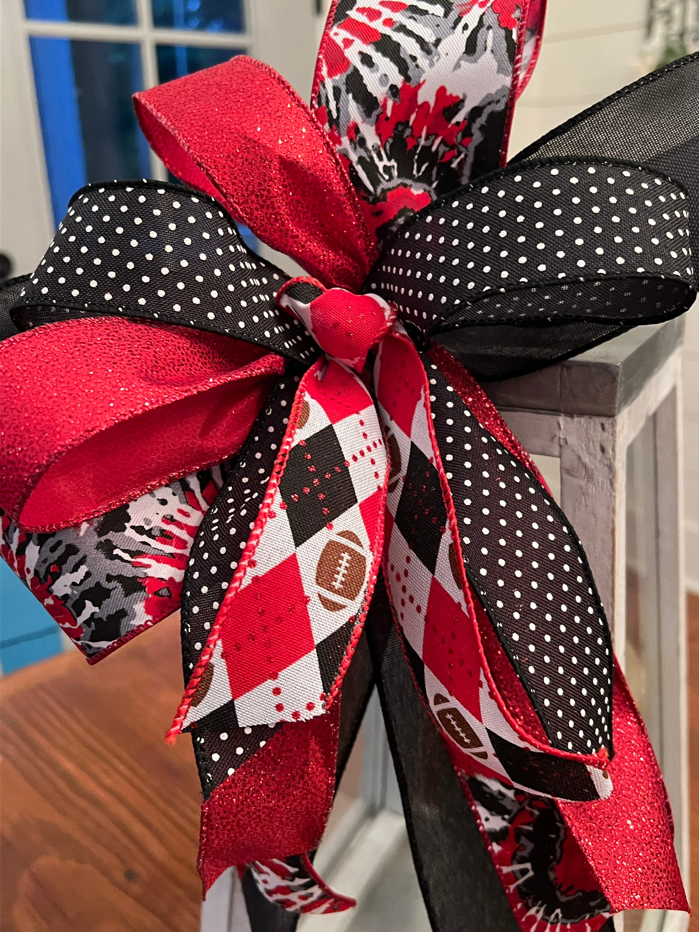 UGA Bow for Wreath, Georgia Bulldogs Decoration, Mailbox Ribbon for ...