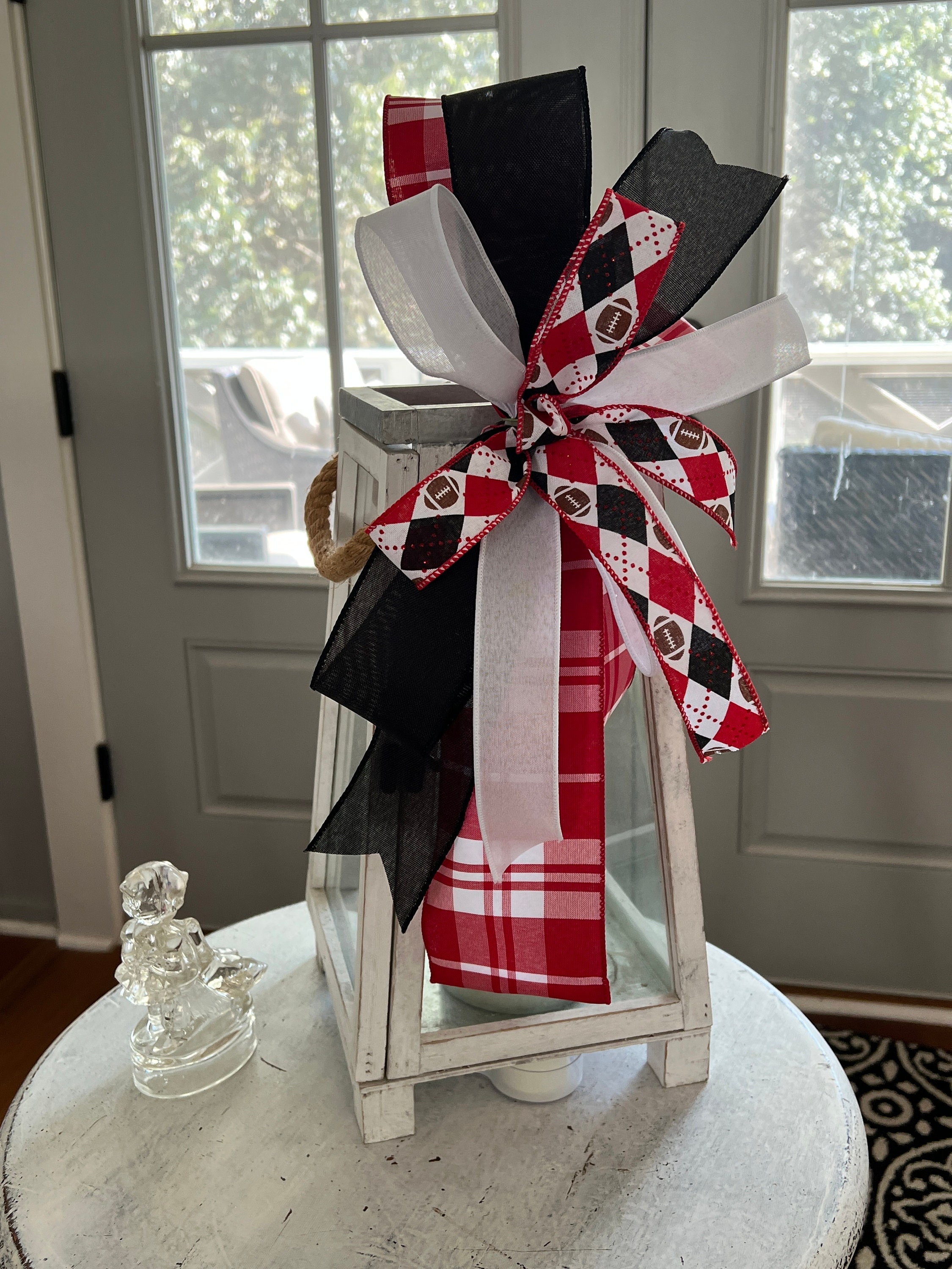 UGA Bow for Wreath, Georgia Bulldogs Decoration, Mailbox Ribbon for ...
