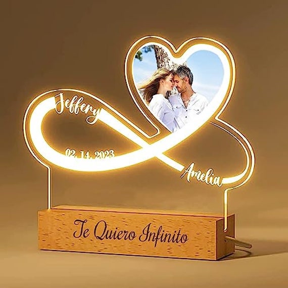 San Valentin Regalos Para Hombre Y Muher Lamparas De Mesita De Noche AMOR  INFINITO Lampara Led Personalizadas Amor Parejas 2023 -  UK