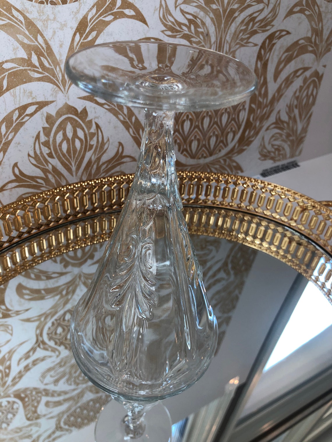 Vintage Hollywood Regency Style Wine Glasses/Parfait Glasses Etsy