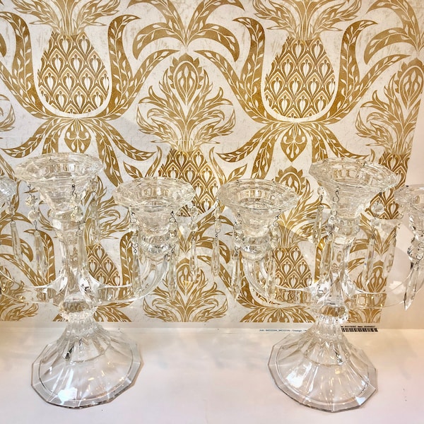 Glass Candelabra Etsy