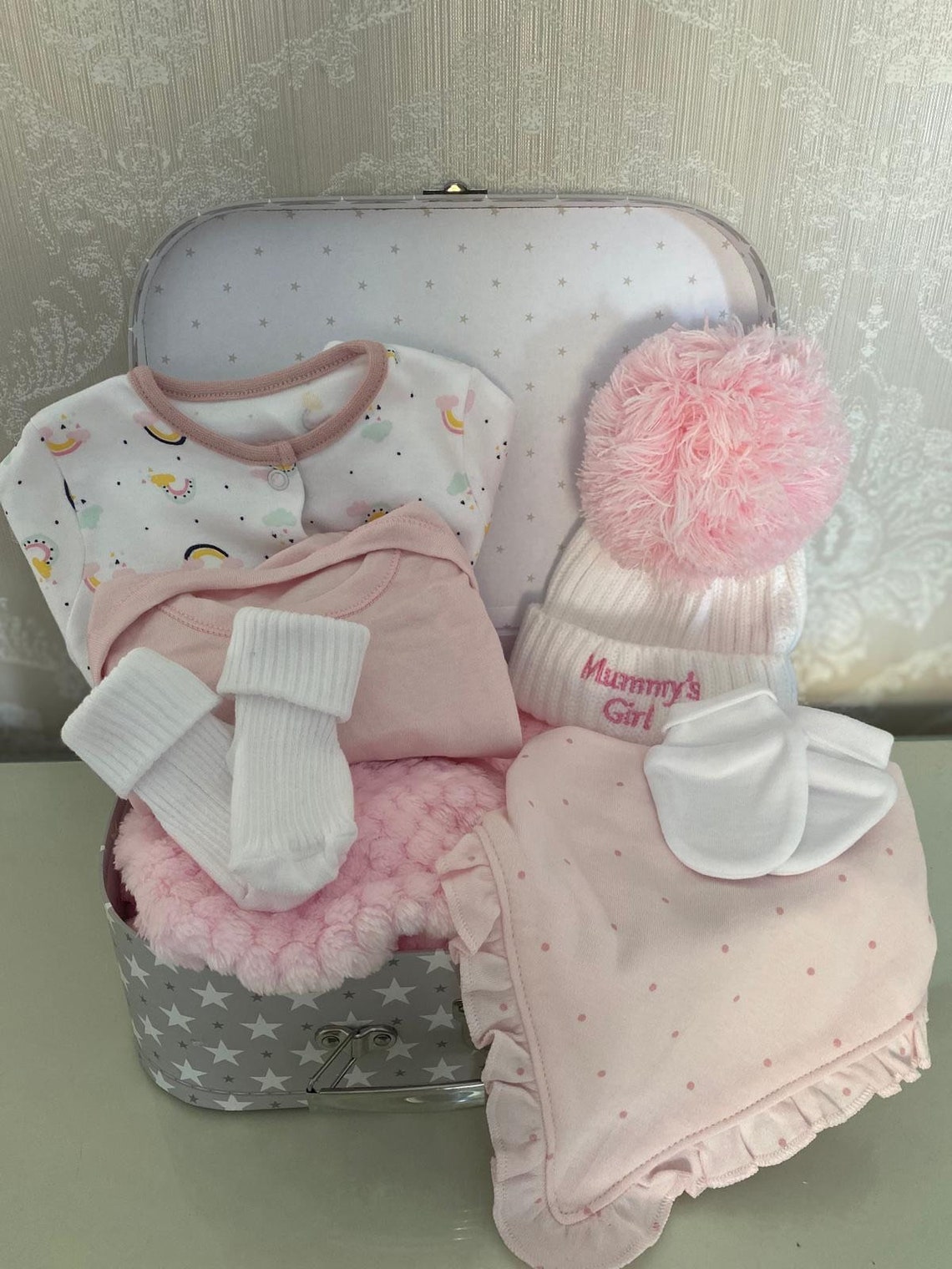 BABY HAMPERS, Personalised Gift, Baby Shower, Newborn Dressing Gown