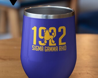 Vaso Sigma Gamma Rho: Regalo de hermandad, acero inoxidable, 1922