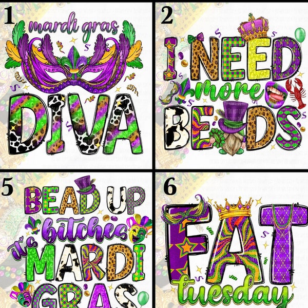 mardi gras ready to press transfers