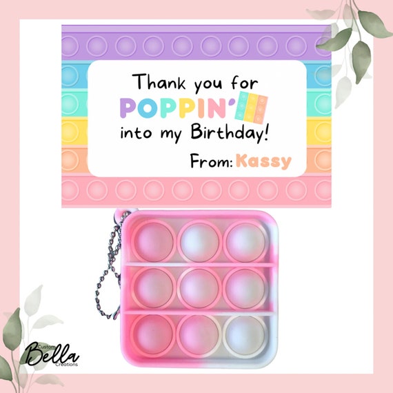 Set of 10 Pop It Favors | Personalized Birthday Pop It Favors Set of 10 | Custom Pastel Pop It Class Favors