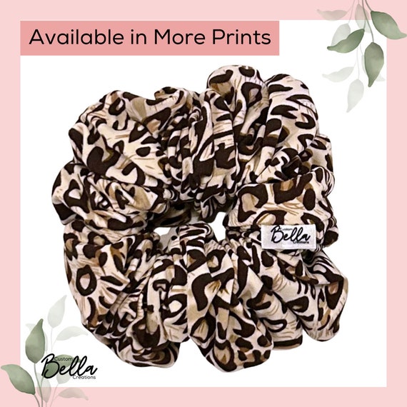 Leopard Scrunchie | Soft 90s Scrunchie |  XL Scrunchie | Wide Elastic Scrunchie | Hair XL Scrunchie| Wide Elastic | Summer Collection