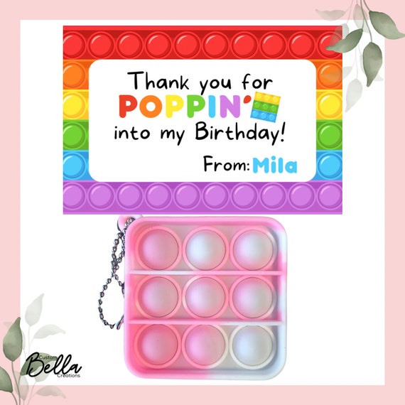 Set of 10 Pop It Favors | Personalized Birthday Pop It Favors Set of 10 | Custom Pop It Class Favors