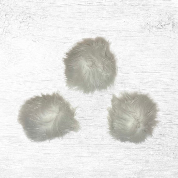 White Faux Fur Pom