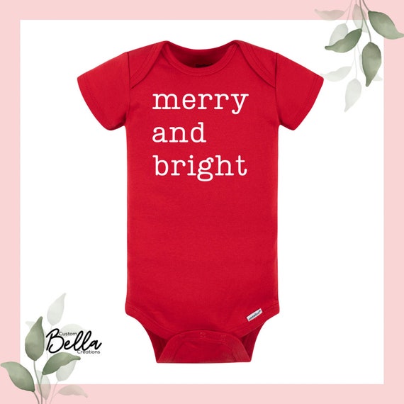 Merry and Bright Onesie | Christmas Onesie | Baby Winter Onesie | Holiday Gift | Personalized Baby Gift | Baby Shower | My First Christmas