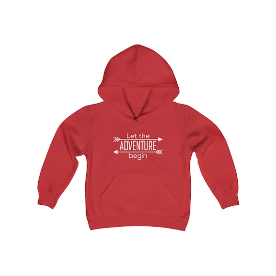 Let the Adventure Begin Youth Hooded Sweatshirt | Youth Camping Hoodie | Front & Back Design