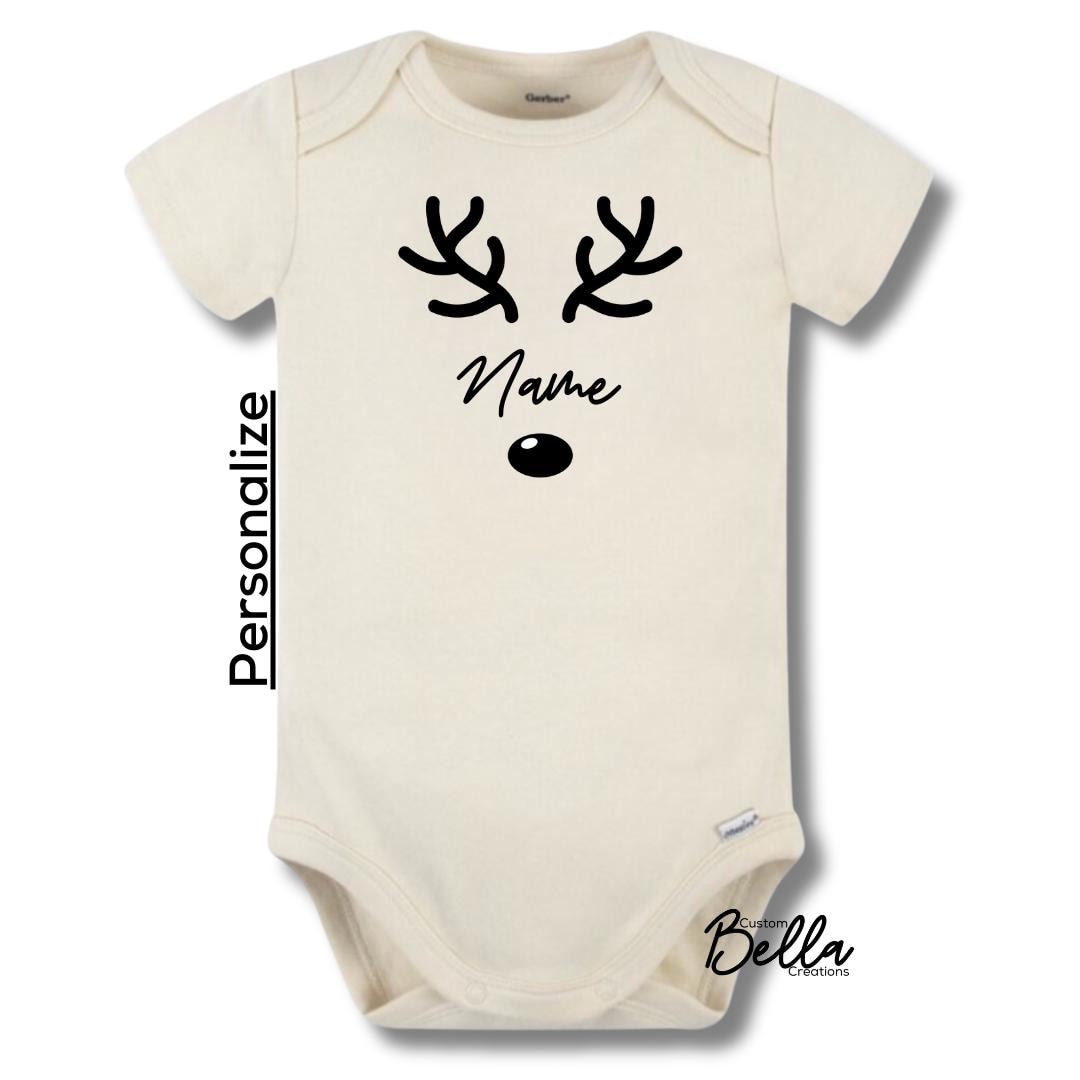 Deer Onesie Oh Deer Christmas Onesie Baby Winter Onesie Holiday Gift Personalized Baby Gift Baby Shower My First Christmas