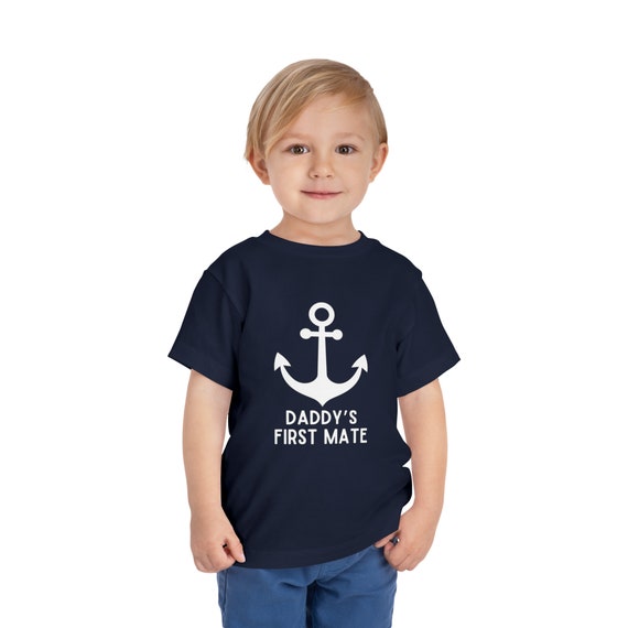 Daddy’s First Mate Toddler Short Sleeve Tee | Father’s Day T shirt | Dad Toddler Shirt | Father’s Day Gift | Naval Dad Gift | Naval Shirt