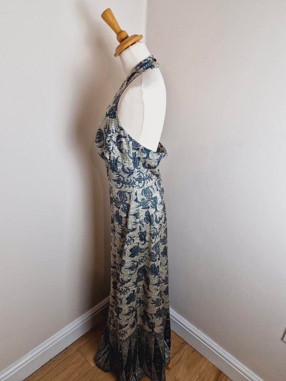 Vintage 1970s 70s Long Maxi Dress Handmade Halter… - image 4