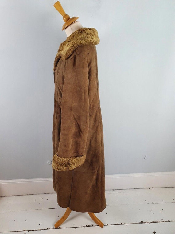 Womens Vintage Real Suede Sheepskin Long Penny La… - image 5