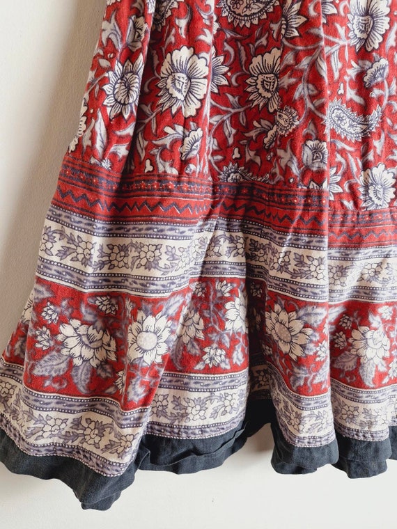 Vintage Indian skirt Boho Long Midi Aline handmad… - image 7