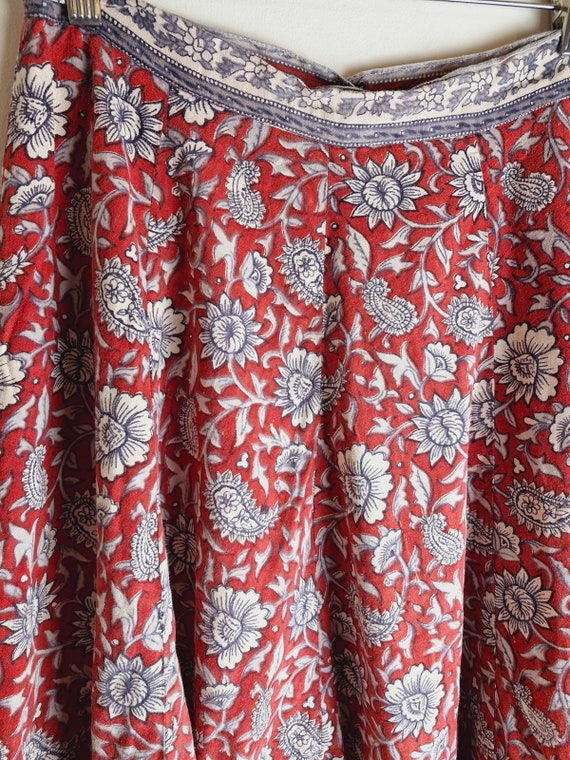 Vintage Indian skirt Boho Long Midi Aline handmad… - image 3