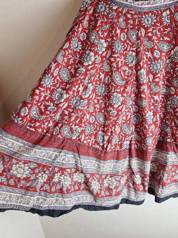 Vintage Indian skirt Boho Long Midi Aline handmad… - image 4