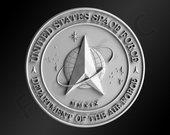 United States Space Force 3D STL Model pour routeur CNC / Imprimante pour une utilisation avec SolidWorks, Fusion, VCarve, Aspire, Carveco, Simplify3D, etc.
