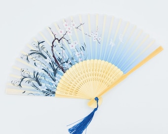 Stylish hand fans made of bamboo - ideal for traveling - nice gifts for mom & girlfriend - wedding decoration
