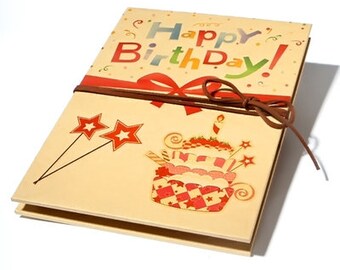 Fotoalbum Geburtstag zum Selbstgestalten 32 Seiten, Fotoalbum zum Einkleben, Geburtstagsgeschenk für Freundin, Mama oder Schwester