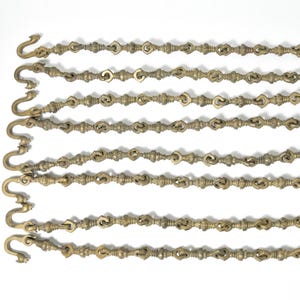 Vintage Solid Brass Jhula Swing Chains - 6 ft Handcrafted Set of 4