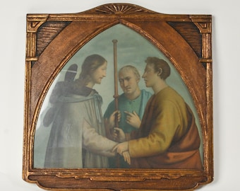 Antique Print Jesus and His Disciples at Emmaus after Fra Bartolomeo C.1870