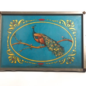 Vintage Peacock Serving Tray | Decorative Tray | Vanity Tray | Bar Tray | Cocktail Tray