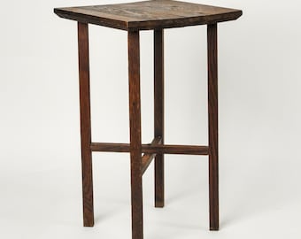 Antique Primitive Dark Wood Plant Stand Arts & Crafts