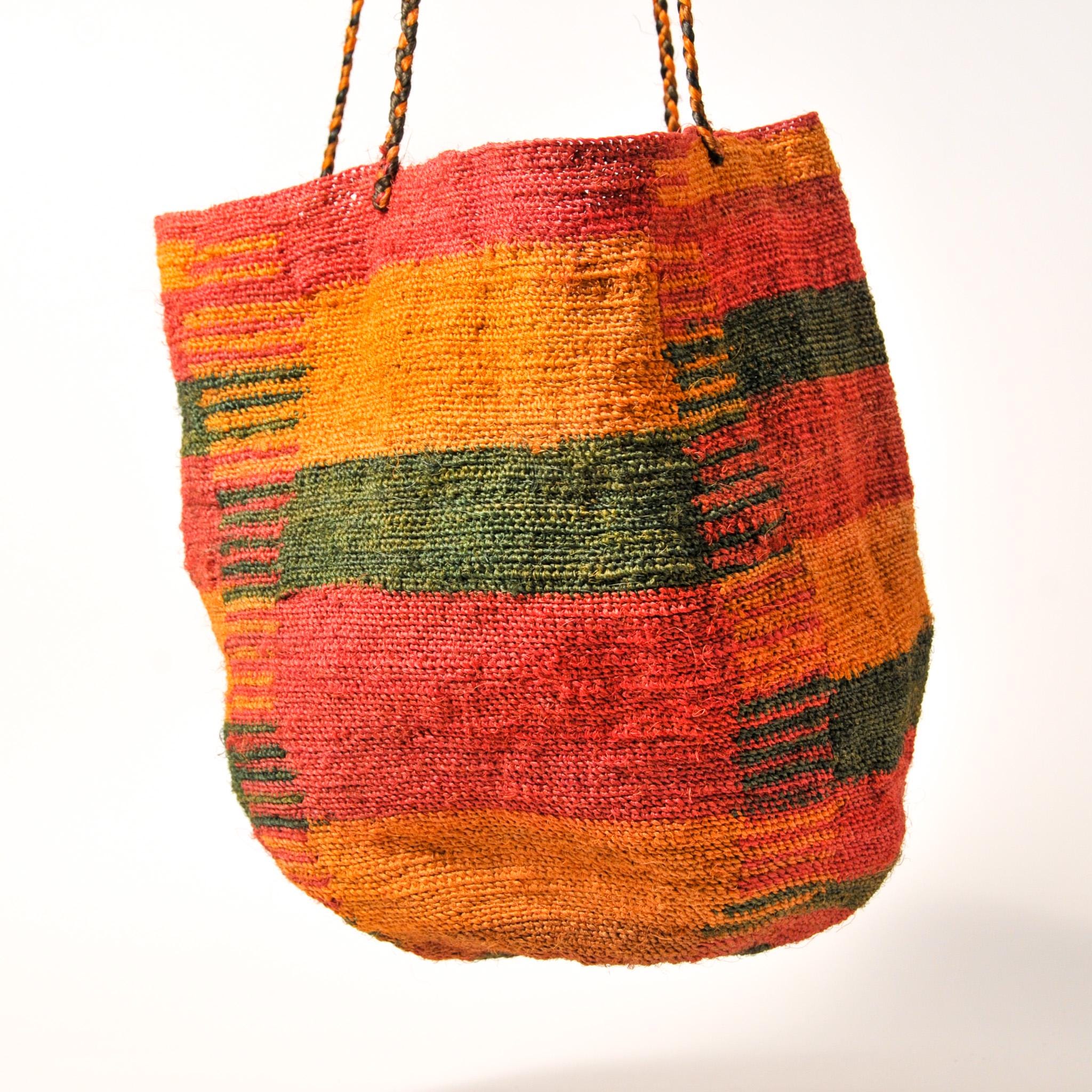 Vintage Ecuadorian Shigra Bag: Hand-woven Colorful Bucket Purse - Etsy