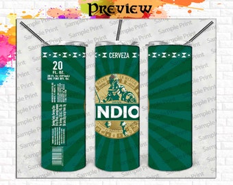 CERVEZA INDIO | Template Designs HD| 2 Dateien | Skinny Becher & Straight 20oz Design