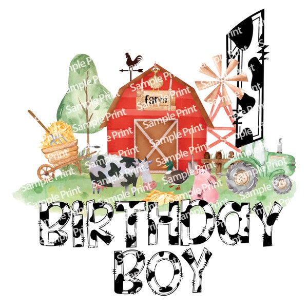 Farm 1st Birthday Birthday BOY , Digital shirt design, digital File, Instant Download, PNG